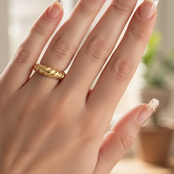 Jewelry - Elegant size 8 Gold Twisted Ring